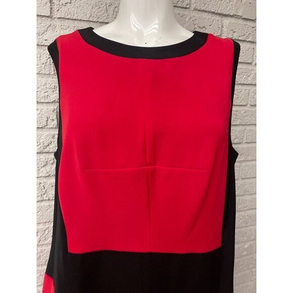 Vince Camuto Women Sleeveless Pocketed Color Block Dress Size L - Picture 6 of 11